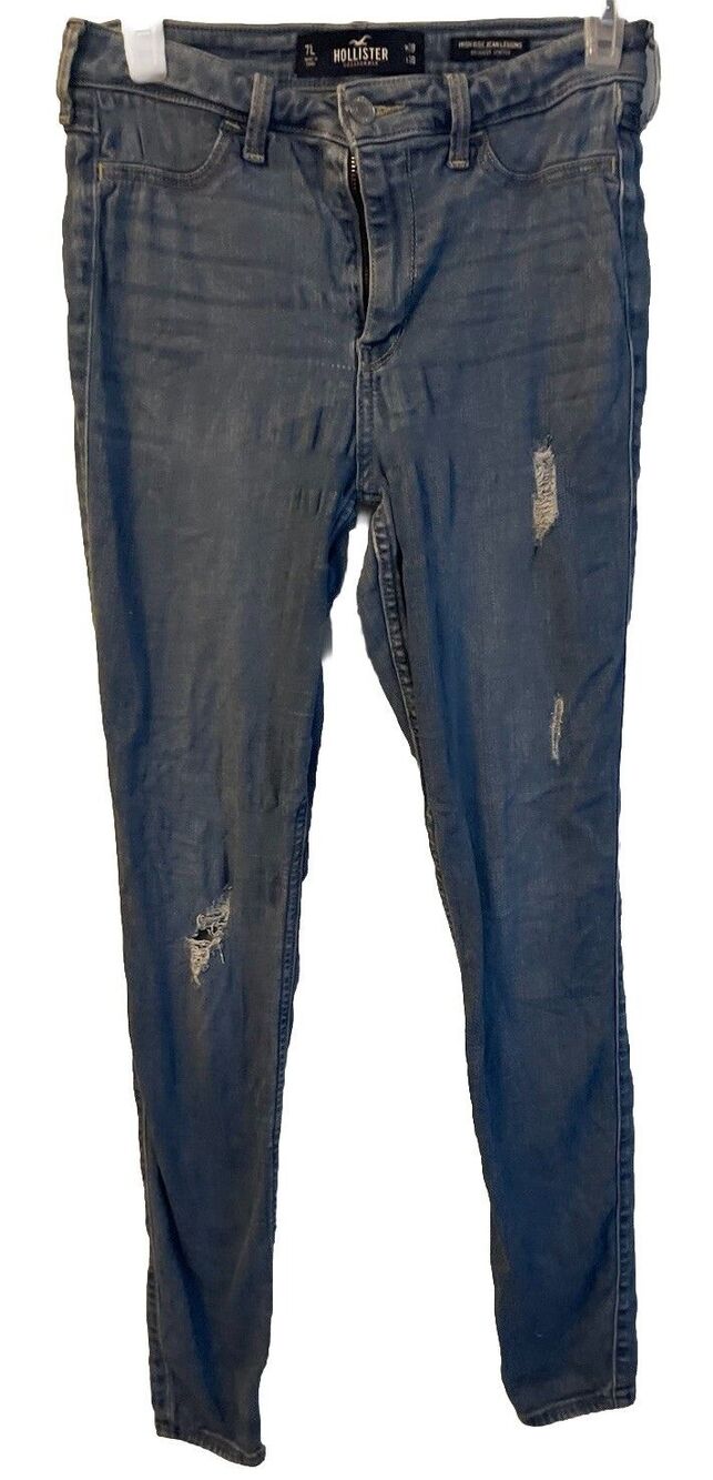 HOLLISTER high rise JEAN LEGGING Denim Stretch Distressed 28X30 Long Woman’s